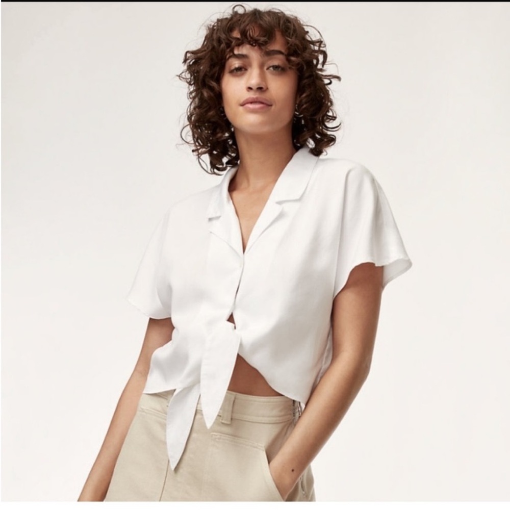 Wilfred Free Tie Front Short Sleeve Blouse